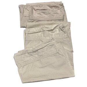 3 White Cotton Pillowcases 30" X 20" Polka Dot Pattern /Plain Standard Size Bedd